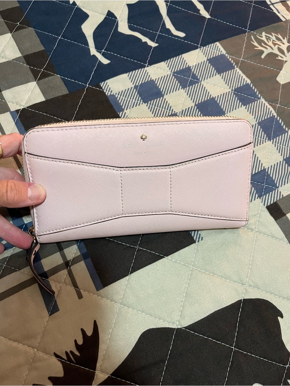 EUC CUTE PINK KATE SPADE LARGE ZIP AROUND 7x5